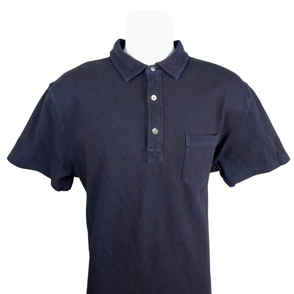 Ralph‎ Lauren Black Label Mens XL Navy Blue Cotton Pique Short Sleeve Polo Shirt
